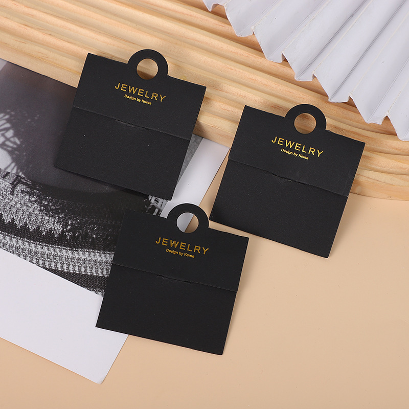 韩国黑色卡纸批发烫金戒指展示盘戒指展示架饰品包装卡纸批发E18