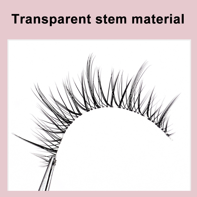 Transfronterizo nuevo colorido soporte de estrella pestañas postizas pestañas de tallo transparente pestañas de una sola pieza naturales fábrica al por mayor