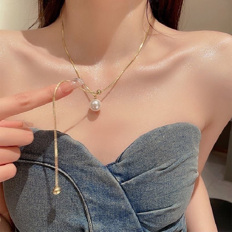 골드 진주 스웨터 체인