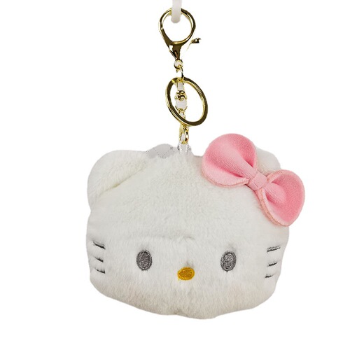 Cute Sanrio Character Plush Zero Wallet Earphones Key Bag Exquisite Keychain Student Wallet School Bag Pendant