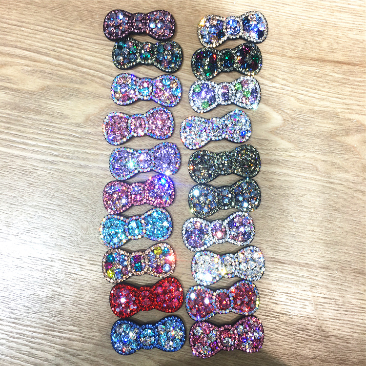 Korean version of the Olympic diamond bow tie BB clip new net red bangs clip super flash simple side clip hairpin fashion factory direct sales