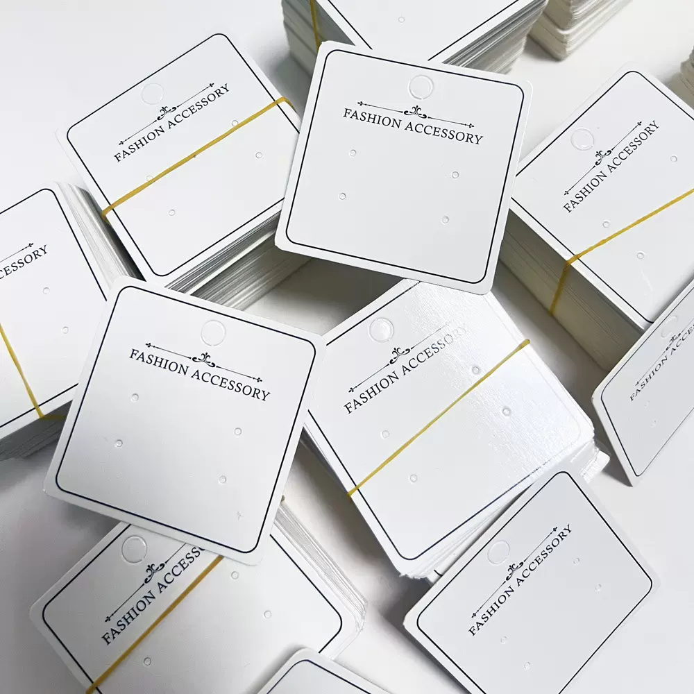 现货耳饰耳钉包装卡片项链空白饰品卡纸耳环首饰发圈包装纸卡可定