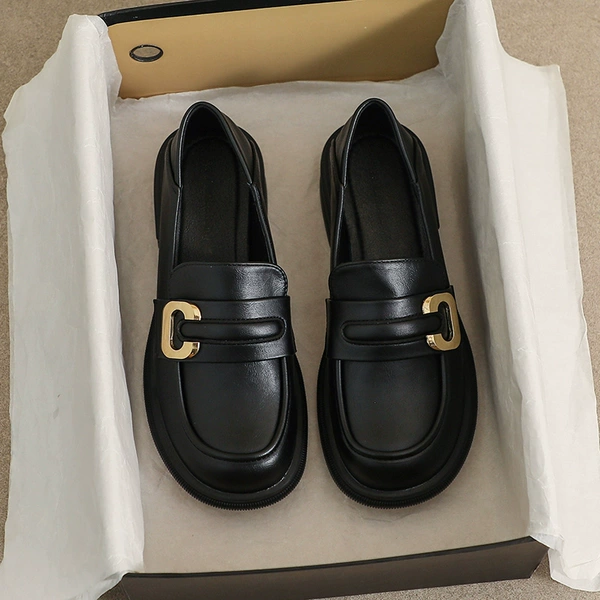 398 matte C-buckle flat bottom 3cm genuine leather soft bottom