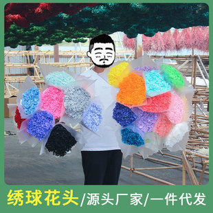 Single Anna Hydrangea Head Eternal Hydrangea Wholesale Dried Flower Small Leaf Hydrangea DIY Flower Ornamental Nordic Style