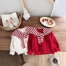 女童毛衣2025秋季新款儿童韩版套头针织衫披肩两件套女孩洋气韩版