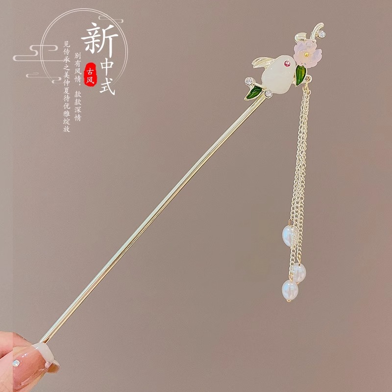 Estilo antiguo borla Flor horquilla de las mujeres nuevo estilo chino de alta calidad accesorios para el cabello Hanfu tocado horquilla paso sacudida updo horquilla para el cabello
