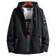Cross-border Foreign Trade Large Size Jacket Men's Casual Plus Fat Plus Size Fat Man Hooded Windbreaker Fleece-lined Thickened Loose Jacket