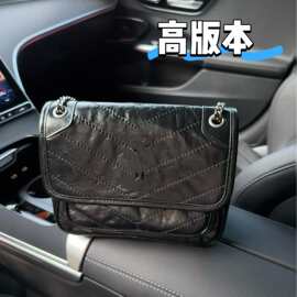 杨树林包包女niki包新款单肩包中号链条流浪包真皮褶皱邮差包小号
