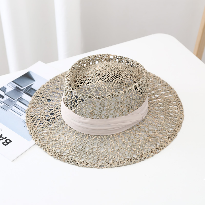 New Straw Hat Women's Breathable Salty Grass Woven Travel Sun Hat display picture 4