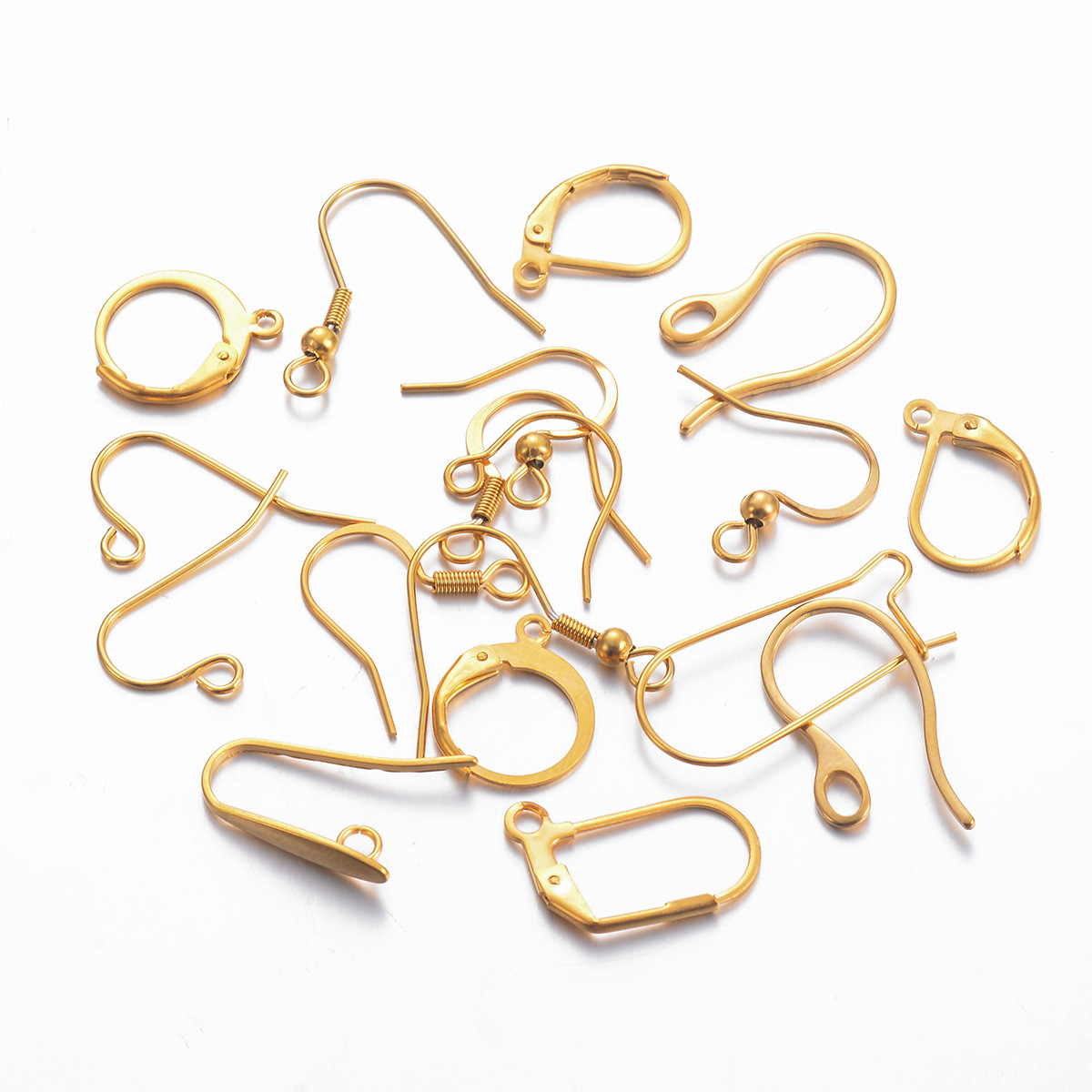 Simple Style Style 100 PCS/Package Stainless Steel Solid Color Hook Earring Findings Simple Style