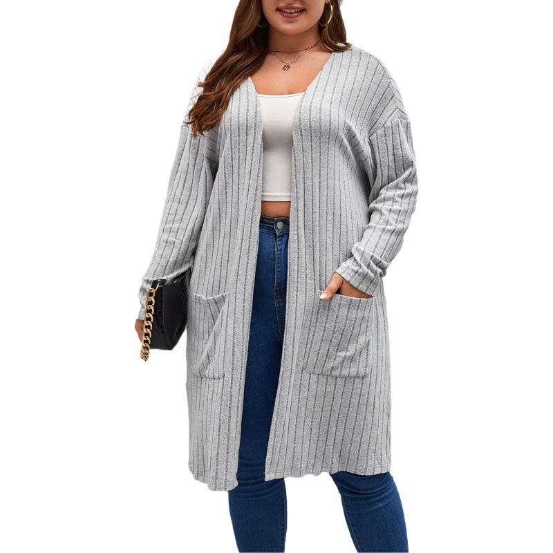 Новинка 2025 года: весенне-летний женский кардиган-жакет оверсайз в европейском и американском стиле, повседневный, длинный, вязаный, с длинными рукавами, для женщин, для трансграничной торговли на Amazon.