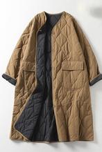 纯色轻薄羽绒棉服女冬中长款加厚保暖棉衣外套