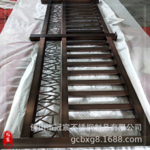 湖北崇阳别墅家装K金铝板镂空雕花楼梯护栏安装实物效果图