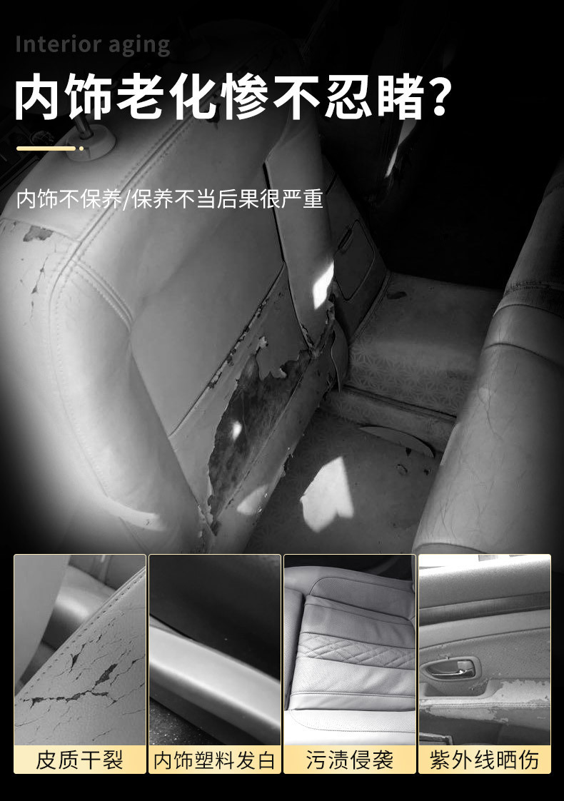Baosili Unscented Dashboard Wax for Instrument Panel, Leather Interior Renovation, Plastic and Leather Seat Polishing and Maintenance