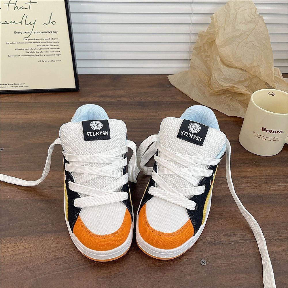 Zapatos de pan de nicho de alto valor de cara de las mujeres en la primavera y el otoño de 2025 nuevos zapatos de mujer zapatos de skate casuales para niños