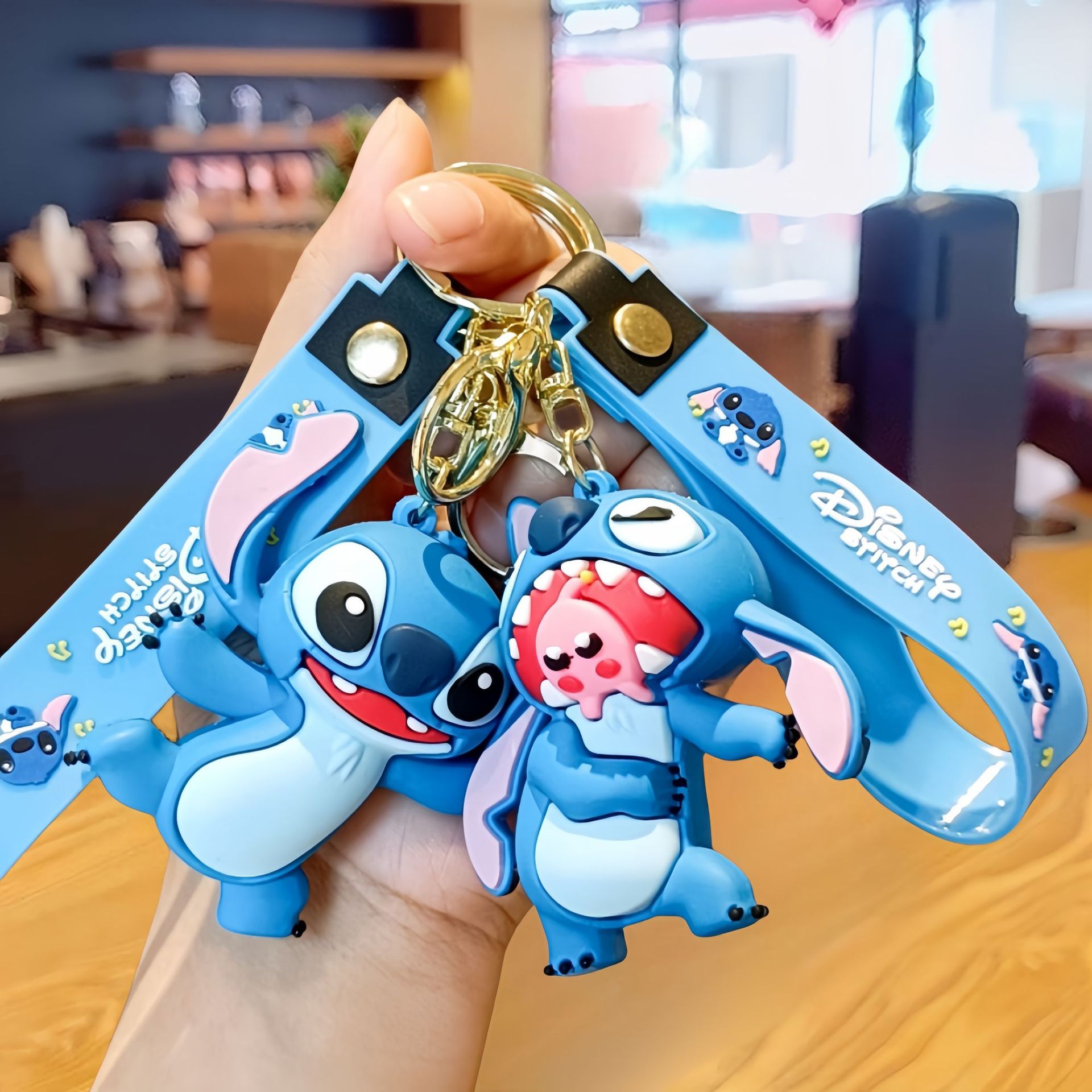 Stitch Cartoon Keychain Cute Stitch Bag Pendant Car Key Chain Accessories Claw Machine Small Gift