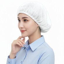 亚马逊食品厂药厂全松紧透气卫生车间防尘食堂工作帽圆网帽内帽