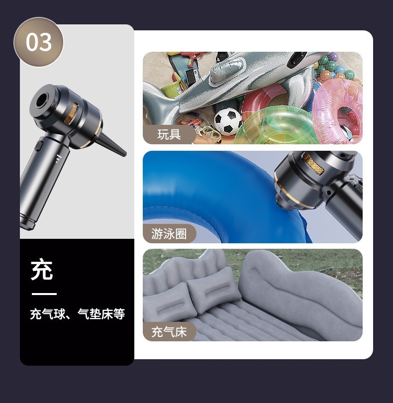 Car Vacuum Cleaner, Brushless, Wireless Charging, Car and Home Use, Small Mini High-Power Dust Blower