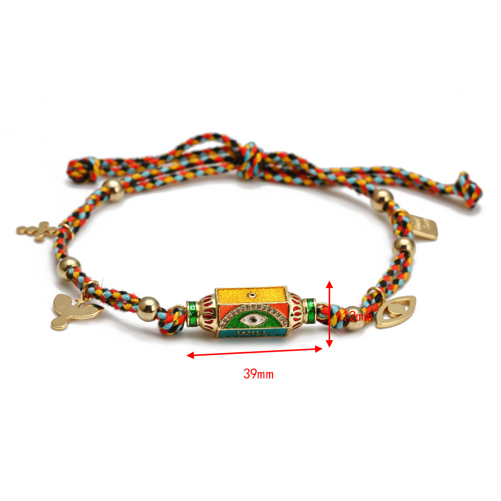 Simple Style Devilu0027S Eye Copper Inlay Rhinestones Bracelets 1 Piece