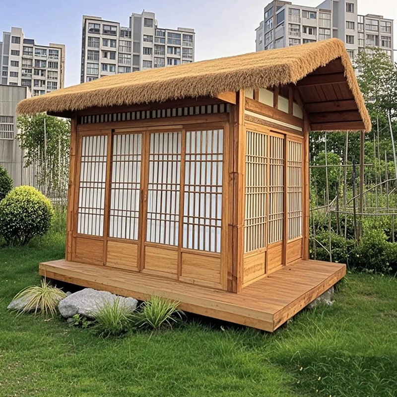 Чистый красный шале наружная антикоррозийная деревянная вилла в павильоне в японском стиле чайная комната собирается в сельской местности