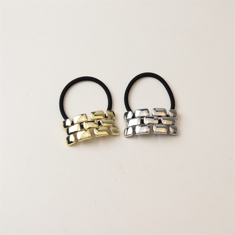 11g Weight Hair Tie Hair Accessories Type 1 Piece Quantity Holiday, Daily Occasion Alloy Material Color Block Pattern Women's Gender Simple Style Style Women's Simple Style Color Block Alloy Hair Tie 8