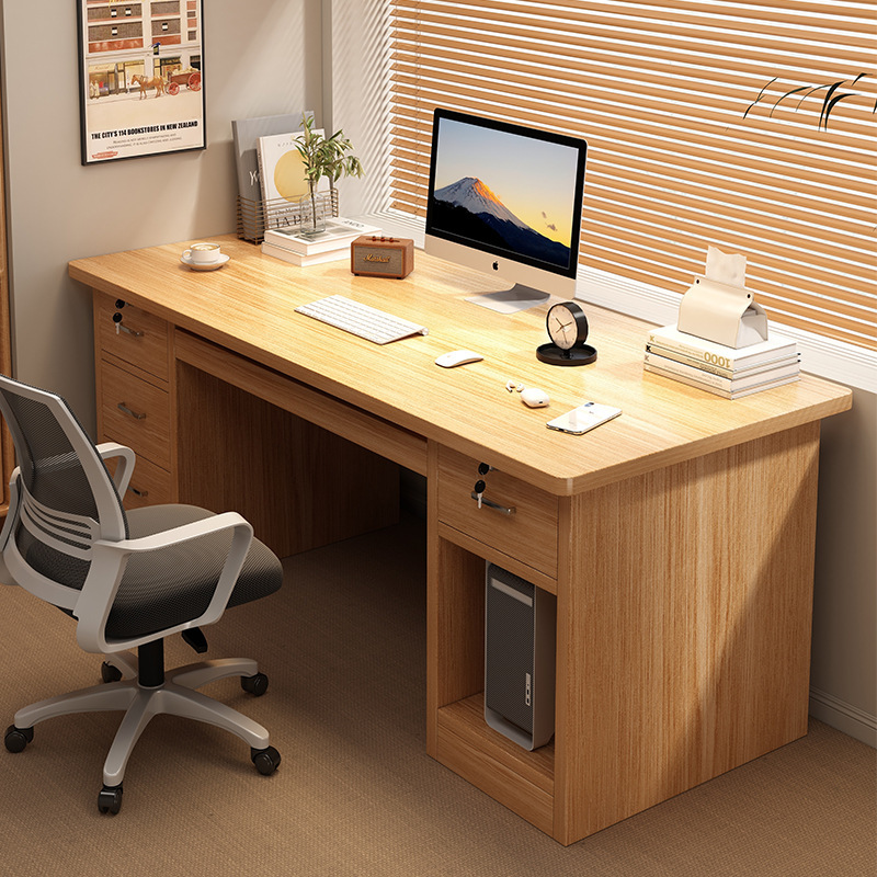 Solid Wood Computer Desk with Drawer Bedroom Desk Home Simple Modern Desk Student Learning Writing Desk