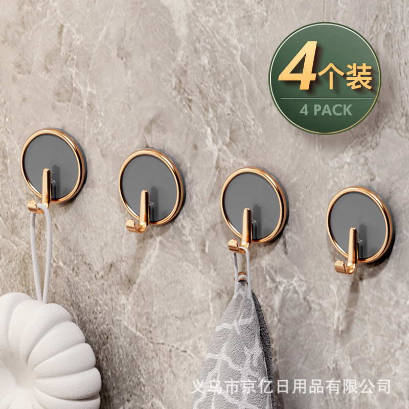 Puerta de lujo ligera detrás del gancho no perforado puerta de entrada de viscosidad fuerte vestimenta percha gancho adhesivo sombrero