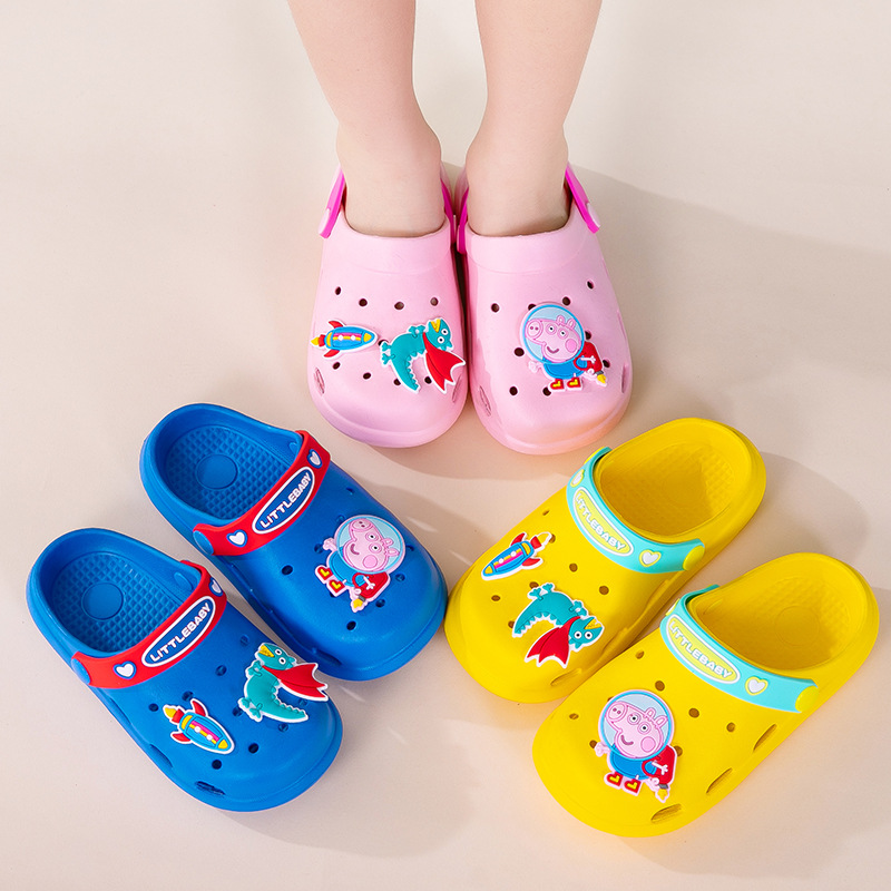2021春夏新款儿童拖鞋 幼儿室内防滑小猪佩奇男童亲子女童洞洞鞋|ms