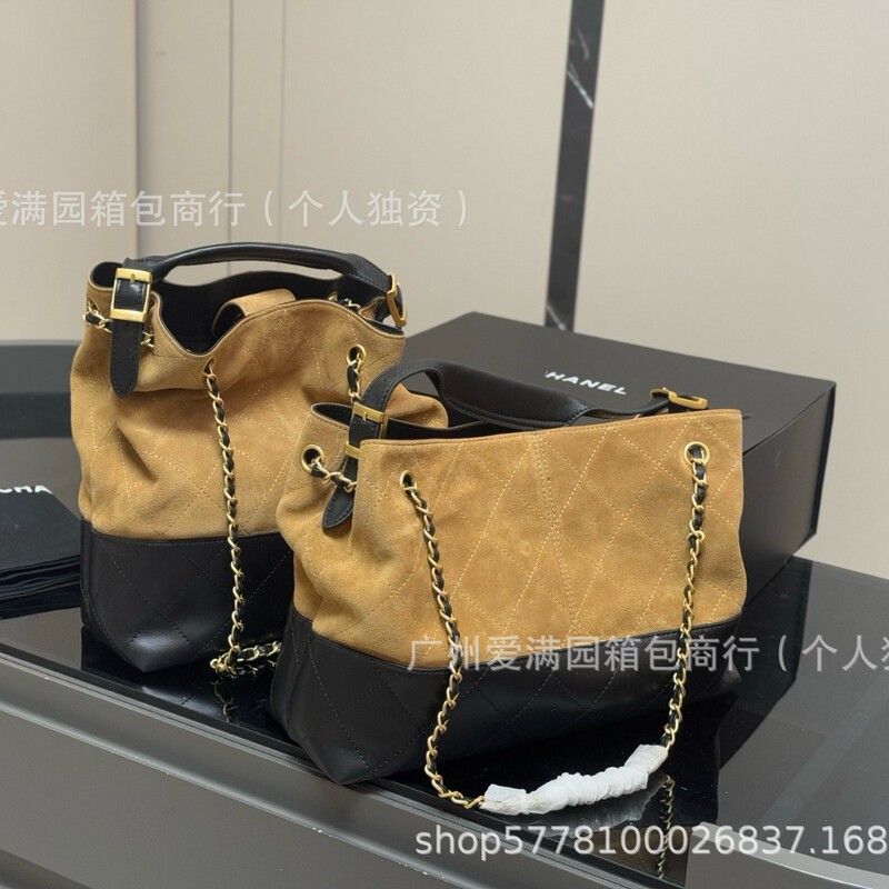 2025热销新款小香风25A hobo麂皮购物袋真皮菱格大容量单肩托特包|undefined
