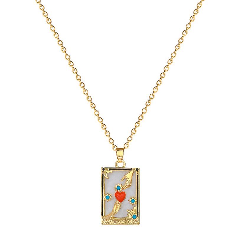 Tarot mano en mano, pintura al óleo de alto nivel, estilo antiguo, joyería de lujo ligera, cadena de acero de titanio image 6