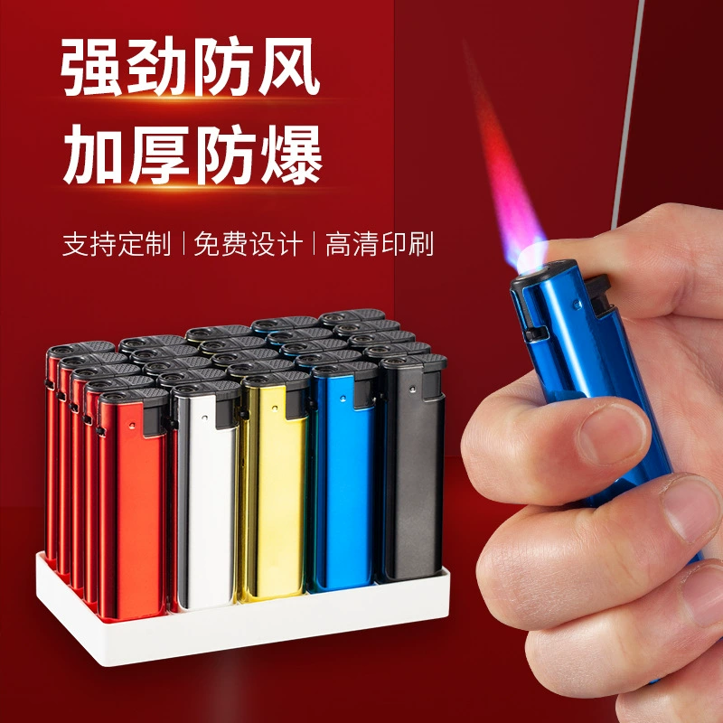 Металлическая ветрозащитная Зажигалка 50 целая коробка прочная надувная одноразовая Зажигалка на заказ Печать оптом