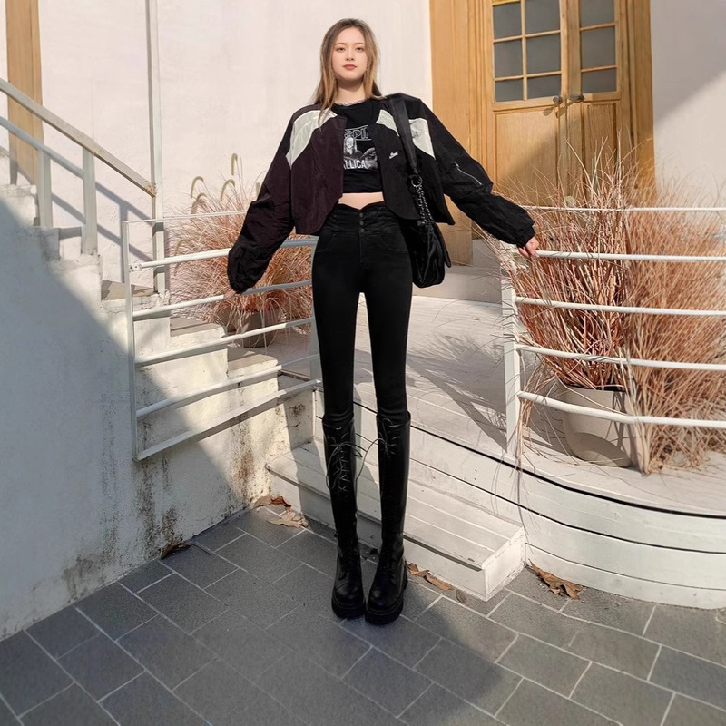 Slim-fit Ultra-high Waist Jeans Women's 2024 Tight Boots High-fit Spring and Autumn Pencil Slim-fit Stretch Jeans Slim-fit Ultra-high Waist Jeans Women's 2024 Tight Boots High-fit Spring and Autumn Pencil Slim-fit Stretch Jeans