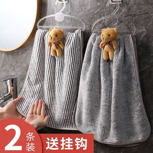 Thickened Bear Hand Towel Hanging Hanging Towel Absorbent Cute Handkerchief Kitchen Bathroom Household Rag