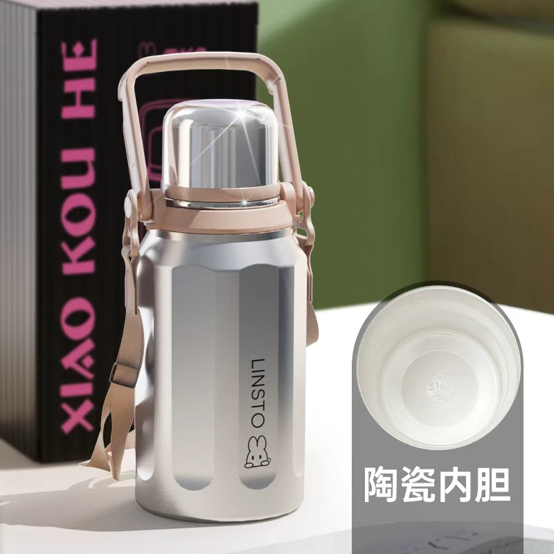 Taza de aislamiento de alta capacidad de montaña unidireccional de alto valor facial 304 hervidor de acero inoxidable al aire libre viaje en coche