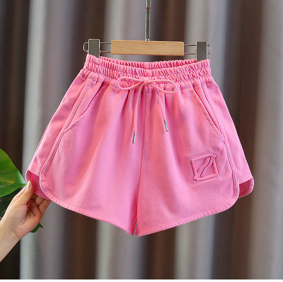 Children's Trousers Girls' Casual Comfortable Shorts Big Children's 2024 Summer New Western Style Loose Sports Pants