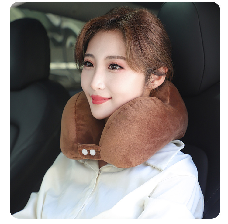 Velvet U-shaped pillow memory foam neck pillow car travel neck pillow nap artifact pillow U-shaped pillow cushion
