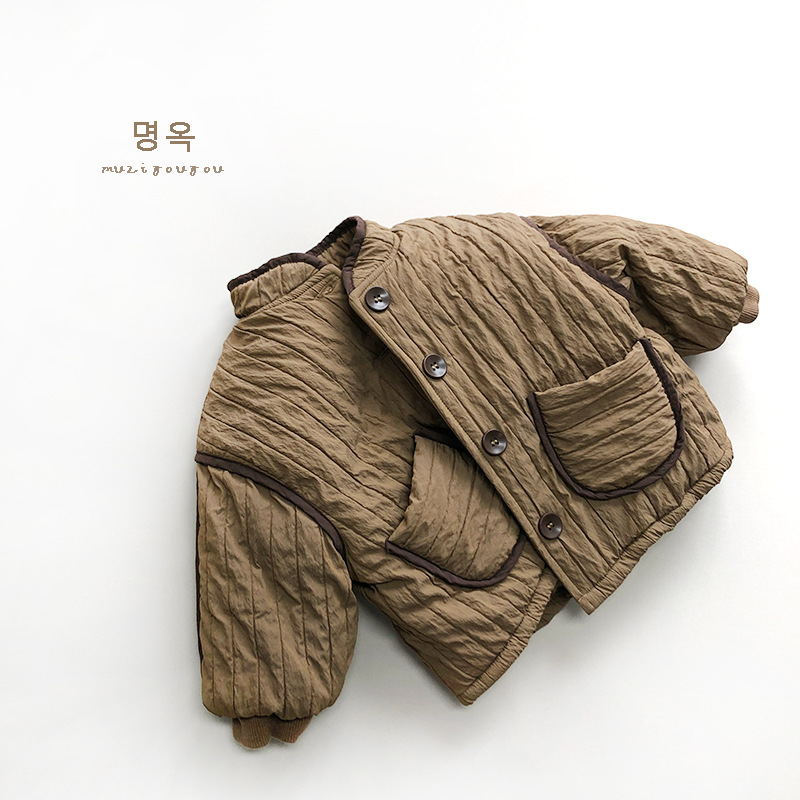 Estilo artístico abrigo de algodón acolchado invierno nuevo bebé para niños estilo coreano Mori abrigo de algodón acolchado niños y niñas cálido superior engrosada