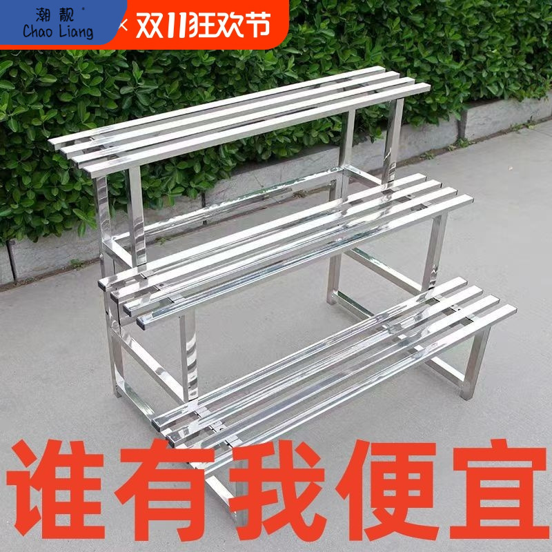 #Floor-standing stainless steel flower stand widened stepped living…