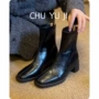 高跟新款秋冬法式短靴