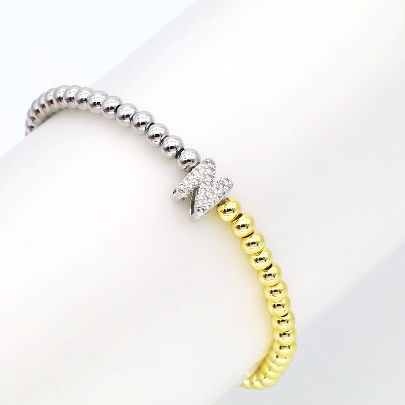 13g Weight Copper Pendant Material Zircon Inlay Material Bracelets Classification Copper Chain Material ball chain Chain Type 1 Piece Quantity Holiday, Daily Occasion Copper Material Letter Pattern All Seasons Season Women's Gender Plating Design Modern Style Style Wholesale Jewelry Modern Style Letter Copper Zircon Plating Bracelets Ball Chain 17
