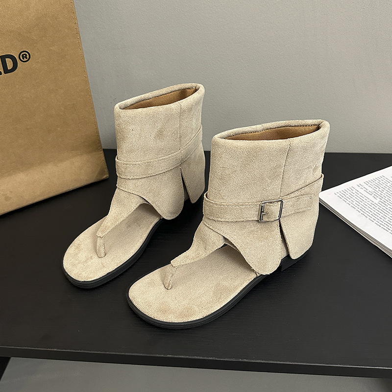 Botas de verano de mujer 2026 nuevas botas de mujer retro de cacho vaciadas sandalias romanas de altura