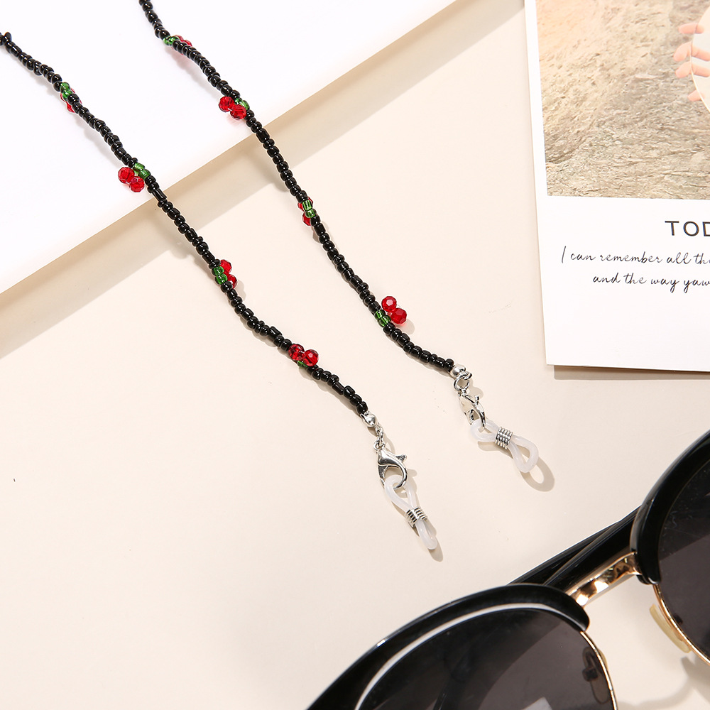 Foreign Trade Export New Simple Crystal Small Cherry Glasses Chain Korean Halter Bead Glasses Mask Extension Chain Ropepicture3