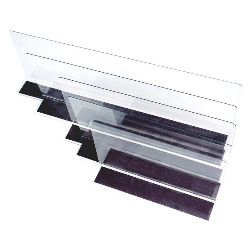 Перегородка для супермаркета L-образная полка разделитель перегородок Магнитный прозрачный круглосуточный пластиковый дисплей ПВХ перегородка