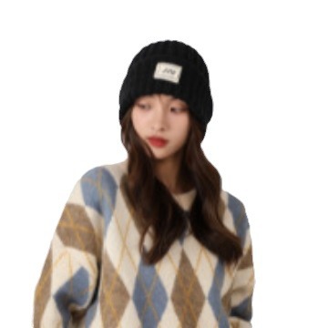 Couples pile up hats with yarn, versatile men women in autumn and winter, Korean knitted for warmth, big head loose hat_voghion.com