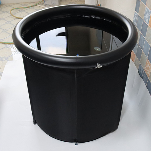 Black Whole Foldable Bathtub for Adults with Thickening Design, Inflatable Home Bathtub, Portable Ice Bath Tub, Ice Bucket
