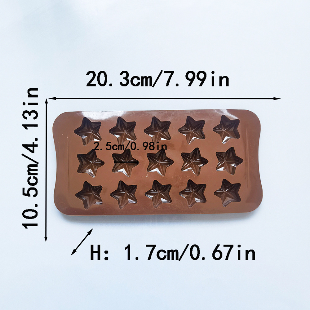 Silicone 15 copos de chocolate de pentagrama 531 pasteles horneados galletas muffins molde de pasteles postres herramientas de cocina