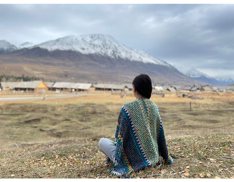 Qinghai ezera tuksneša senā pilsēta, Xizang, Xinjiang tūrisma lielizmēra šalle sieviešu šalle silta etniskā vēja apmetņa mētelis_voghion.com