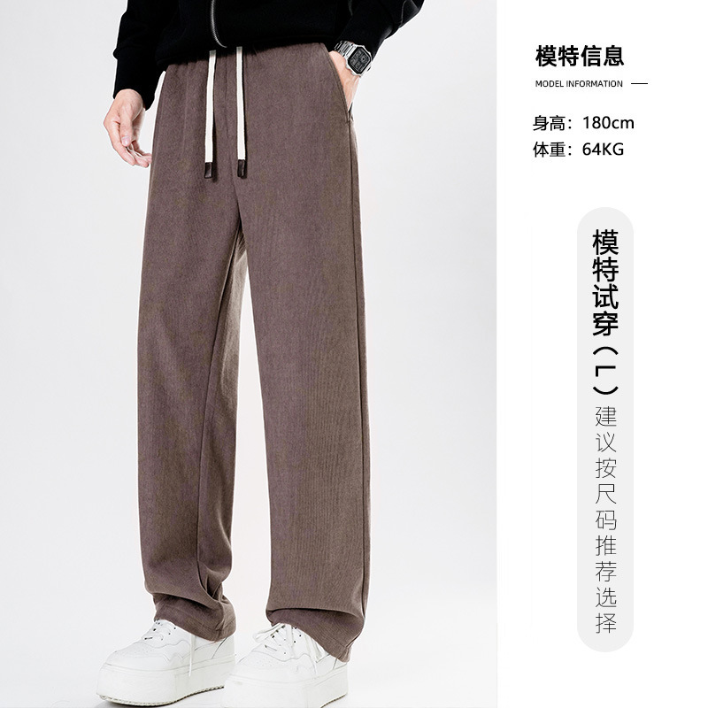 2025秋冬时尚潮流百搭直筒裤挺括有型休闲裤宽松美式男士休闲长裤|undefined