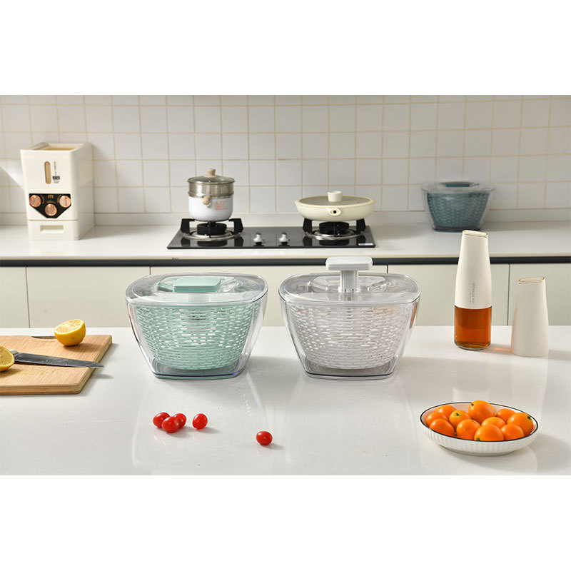 Household Multifunctional Press-Type Vegetable Dehydrator, Salad Fitness Meal Fruit and Vegetable Dehydrator, Kitchen Draining Basket Spinner