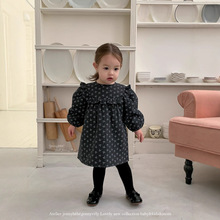 珍妮童装2025新款秋冬婴幼儿夹棉连衣裙女宝宝韩版保暖长袖裙子